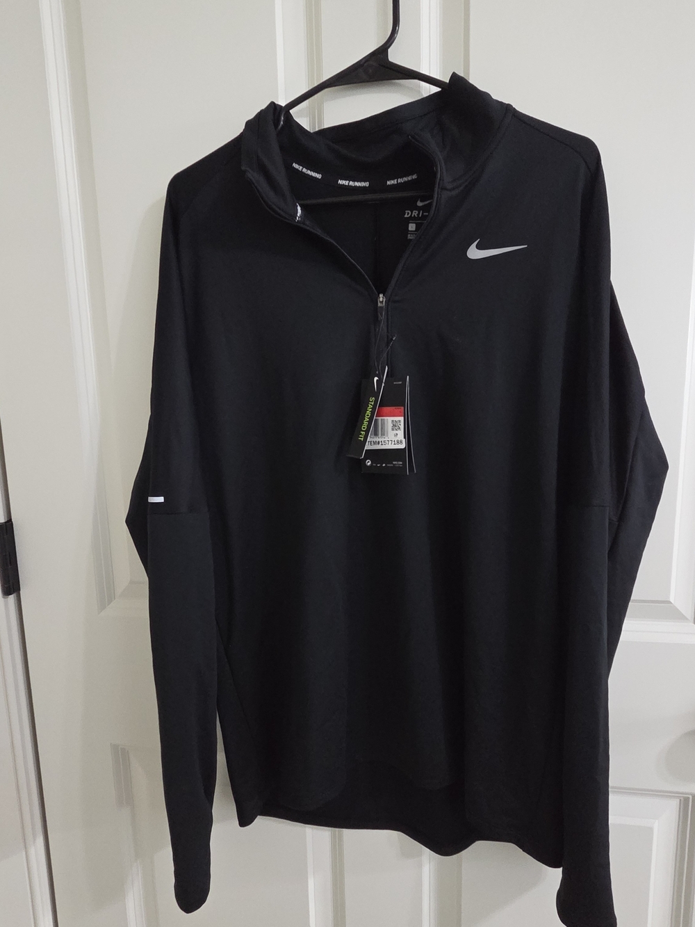 Nike Men’s Black Half-Zip Training Top with White Swoosh L